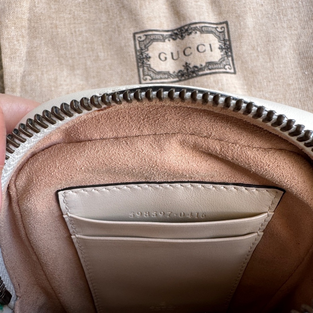 Gucci GG Marmont Vertical Phone Crossbody Bag Matelassé Leather Mini - Picture 15 of 15